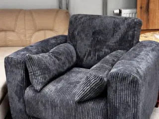 Lænestol mørkegrå fløjl