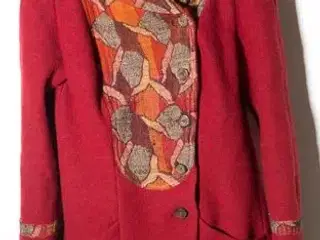 Rød uld frakke