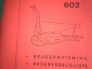 Brugsanvisning Taarup 602