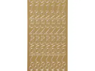 Stickers, tal, ark 10x23 cm, guld, 1 ark