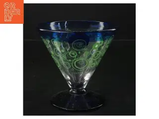 Dekorativt glas med mønster (str. Ø 13 cm længde 12,5 cm)fra kostald boda