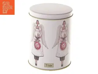 Dekorativ Tilda opbevaringsdåse fra Tilda (str. Ø 11,5 cm længde 14,5 cm)