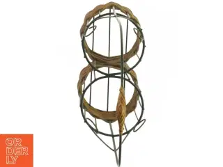 Flaskeholder Kurv i Flet og metal med håndtag , Gaveindpakning (str. 39 x 21 x 10 cm)