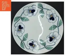 Porcelænstallerken med blomsterdesign (str. Ø 24 cm)