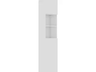 Badeværelsesskab 32x25,5x190 cm konstrueret træ hvid højglans