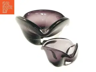 Holmegaard Violet tre fløjet 2 stk (Ø 19 & 11 cm)