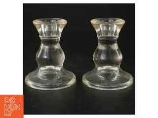 Glas lysestager (str. H. 10 cm)