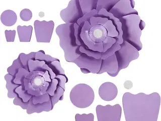 Papirblomster, diam. 15+25 cm, 230 g, lilla, 2stk./ 1 pk.