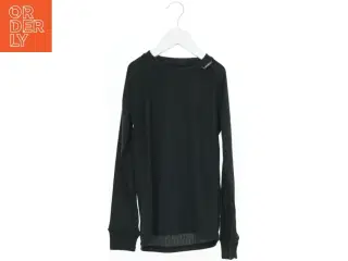 Langærmet ribbet sort T-shirt fra McKinley (str. 134)