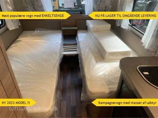 2023 - Weinsberg CaraOne 480 EU   Fabriksny 2023 "DK-Kampagne-vogn" Enkeltsenge m/lamel udtræk, NU PÅ LAGER klar til omgående levering...