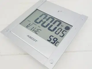 ⭐️- ASCOT Vægur Vækkeur med Temperaturmåling