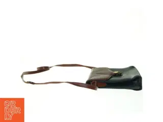 Vintage Tofarvet Læder Crossbody Skulder Taske fra Eros (str. 23 x 23 cm)
