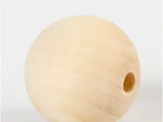 Træperle, diam. 40 mm, hulstr. 7 mm, 6stk./ 1 pk.