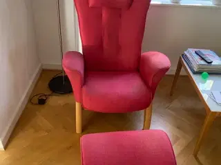 Super siddekomfort-Tellus lænestol med fodskammel