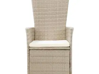 Havelænestole 2 stk. med hynder polyrattan beige