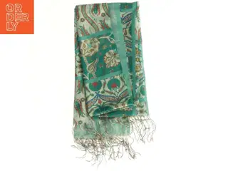 Dekoreret tørklæde silke (str. 80x178 cm)