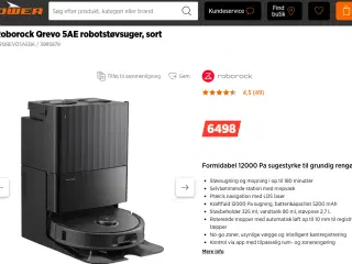 Roborock Qrevo 5AE robotstøvsuger, sort