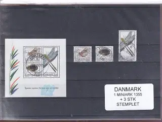 Danmark - Miniark 1355  + enkeltmærker - Stemplet