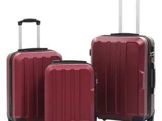 Hardcase-Kuffert sæt 3 stk. ABS rødvinsfarvet