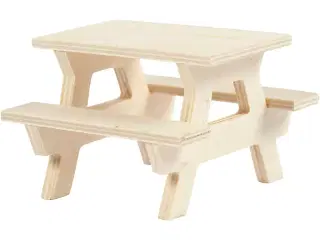 Bord/bænkesæt, H: 5,5 cm, L: 8 cm, B: 8 cm, 1 stk.