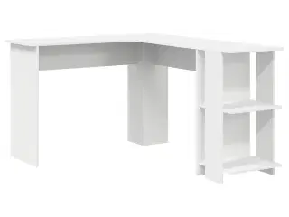 Hjørneskrivebord med opbevaring Hvid 140 x 113,5 x 75 cm