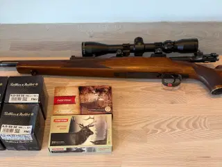 Jagtriffel, 6,5x55, Husqvarna incl sigtekikkert 