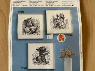 Broderi med hest og føl