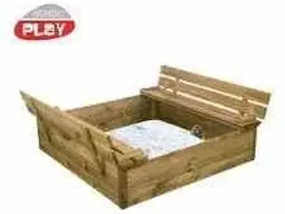 Nordic Play - Sandkasse med bænk & låg 120x120 cm