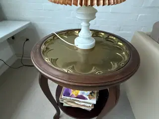 Maghonibord med messing top Ø 55