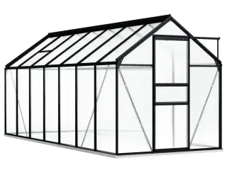 Drivhus med fundamentramme 8,17 m² aluminium antracitgrå
