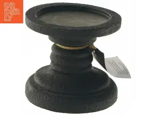 Lysestage i sort metal (str. 11,5 cm)