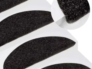 Selvklæbende trappemåtter 15 stk. 56x17x3 cm antracitgrå