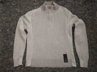 Sweater strik-trøje, str. XL, hvid