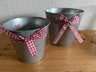 Zink urtepotteskjulere / spande - 2 stk. NYE
