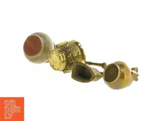 Miniature messing og keramik dekorationer (str. 4 x 3 cm)
