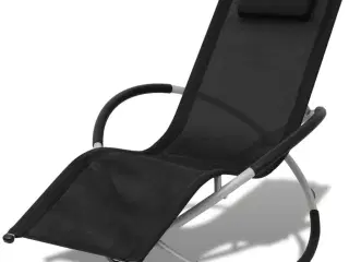 Udendørs geometrisk liggestol stål sort og grå