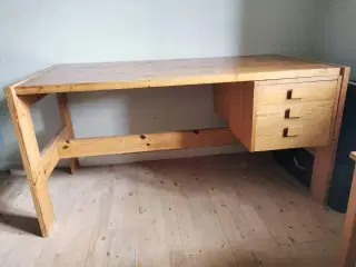 Retro skrivebord massiv fyrretræ