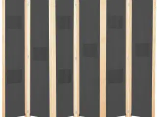 6-panelers rumdeler 240 x 170 x 4 cm stof grå
