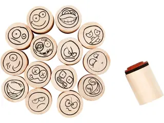 Deco Art Stempelsæt, smiley, H: 26 mm, diam. 20 mm, 15stk./ 1 pk.