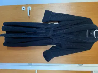 Morgenkåbe, herre, sort frotte