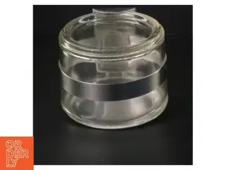 Saltkar/glasbeholder med låg af rustfritstål (str. Ø 11 cm)