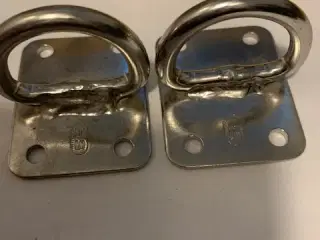 2 stk Masteplade med øje, rustfrit stål. 40x50 mm