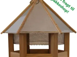 Fuglefoderhus i eg med net og Zink-tag Gratis lev.
