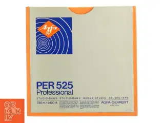 Agfa PER 525 studie Spolebånd 3 timer v 19cms plast NAB spole (str. 28 x 28 x 2 cm )