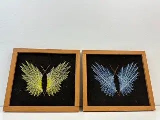 2 stk. retro 'sommerfugle' collager
