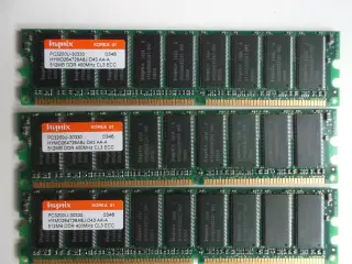 hynix RAM 512MB PC3200U-30330 DDR 400MHz CL3 ECC