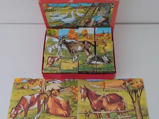 2 stk vintage klods-puslespil.