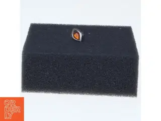 Ørering med rav (str. 1 cm)