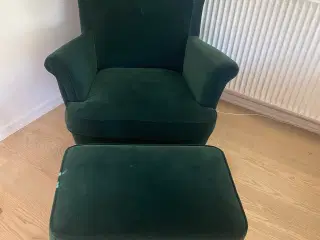 STRANDMON lænestol med skammel fra IKEA 