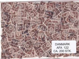 Danmark 200 stk Afa 122 Stemplet/ustemplet.